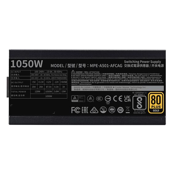 Cooler Master MWE Gold 1050 V2 ATX 3.1 Netzteil 1050 W 24-pin ATX Schwarz, 3 image