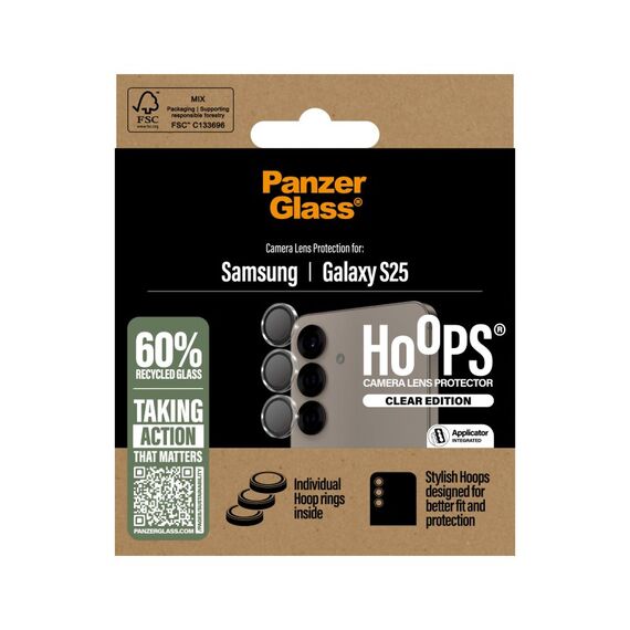 PanzerGlass ® Hoops® Kameraschutz Transparent Samsung Galaxy S25, Farbe: Transparent, 3 image