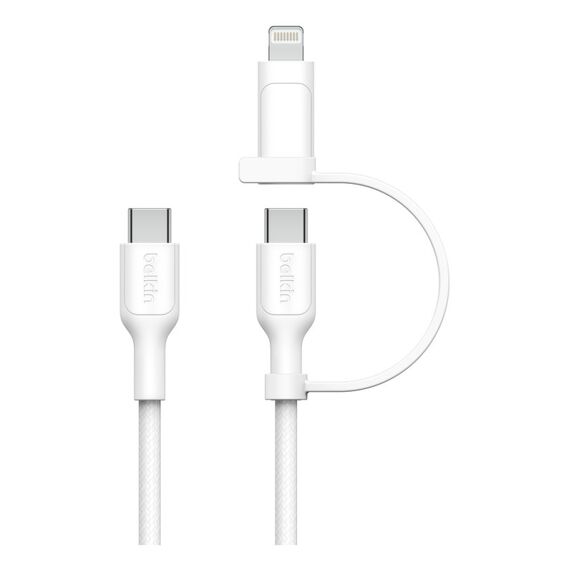 Belkin BoostCharge Pro USB Kabel USB 2.0 1,5 m USB C USB C/Lightning 0,48 Gbit/s 60 W Weiß, 2 image