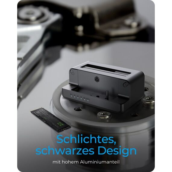 ICY BOX IB-2914MSCL-C31, Docking & CloneStation für M.2 NVMe SSD & 2.5”/3.5” SATA SSD/HDD, Zweiwege klonen, USB 3.2 Gen 2 Type-C®/Type-A, schwarz, 9 image