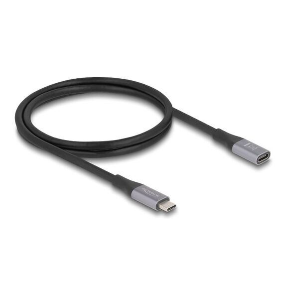 DeLOCK 81201 USB Kabel USB4 Gen 2x2 1 m USB C 40 Gbit/s 240 W Schwarz, Grau, Farbe: Schwarz, Grau, Länge: 1 m