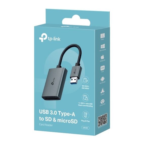 TP-Link UA430 Kartenleser USB 3.2 Gen 1 (3.1 Gen 1) Type-C Grau, 3 image