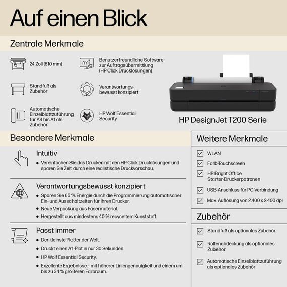 HP Designjet T230 24-Zoll-Drucker 2025 Edition, 3 image