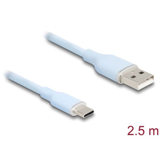 DeLOCK 81223 USB Kabel USB 2.0 2,5 m USB A USB C 0,48 Gbit/s Blau, Farbe: Blau, Länge: 2,5 m, 2 image