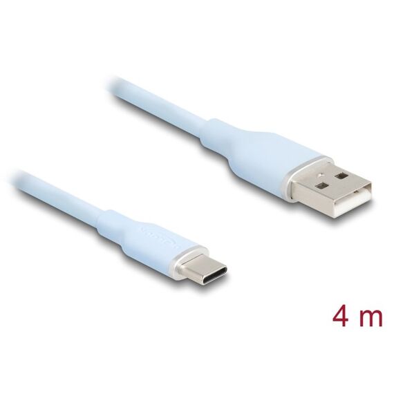 DeLOCK 81224 USB Kabel USB 2.0 4 m USB A USB C 0,48 Gbit/s Blau, Farbe: Blau, Länge: 4 m, 2 image