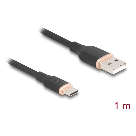 DeLOCK 81226 USB Kabel USB 2.0 1 m USB A USB C 0,48 Gbit/s Schwarz, Farbe: Schwarz, Länge: 1 m, 2 image