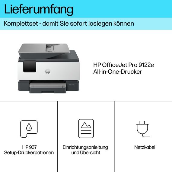 HP OfficeJet Pro 9122e Wireless All-in-One Farbe Drucker, Instant Ink; Beidseitiger Druck, 5 image