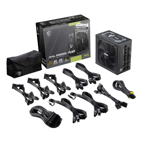MSI MAG A1000GL PCIE5 Netzteil 1000 W 24-pin ATX ATX Schwarz, 3 image
