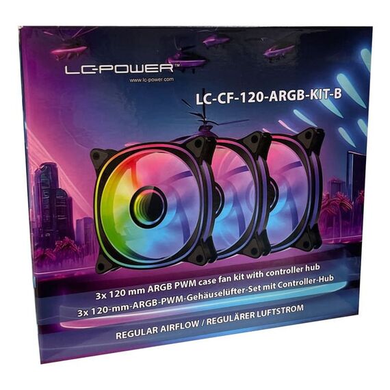LC-Power LC-CF-120-ARGB-KIT-B Computerkühlsystem Computergehäuse Ventilator 12 cm Schwarz 1 Stück(e), 9 image