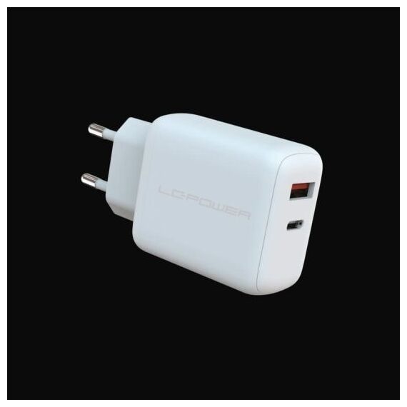 LC-Power LC-GAN-45 Ladegerät für Mobilgeräte Universal Weiß AC Schnellladung Drinnen