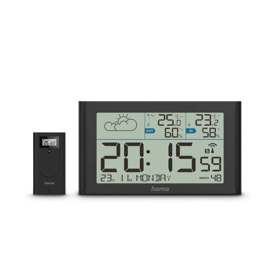 Hama 00222216 Digitale Wetterstation Schwarz Akku