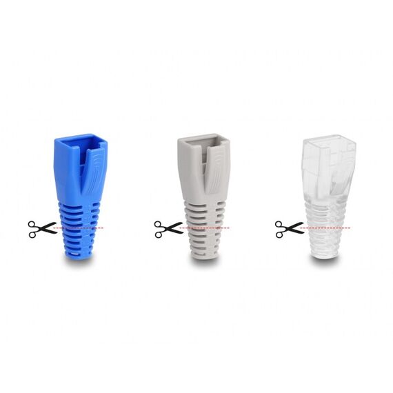 DeLOCK Knickschutztülle für RJ45 Stecker schneidbar 50er Set farbig, 3 image