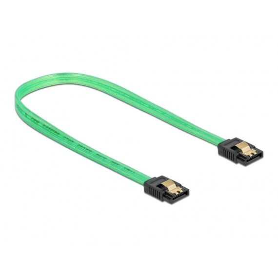 DeLOCK SATA 6 Gb/s Kabel UV Leuchteffekt grün 50 cm, 2 image
