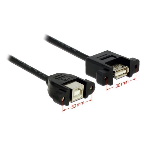 DeLOCK 1m USB 2.0-A/USB 2.0-B USB Kabel USB A USB B 0,48 Gbit/s Schwarz