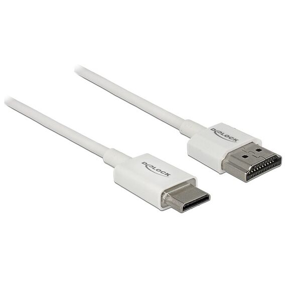 DeLOCK 85144 HDMI-Kabel 2 m HDMI Typ A (Standard) HDMI Type C (Mini) Weiß, Farbe: Weiß, Länge: 2 m