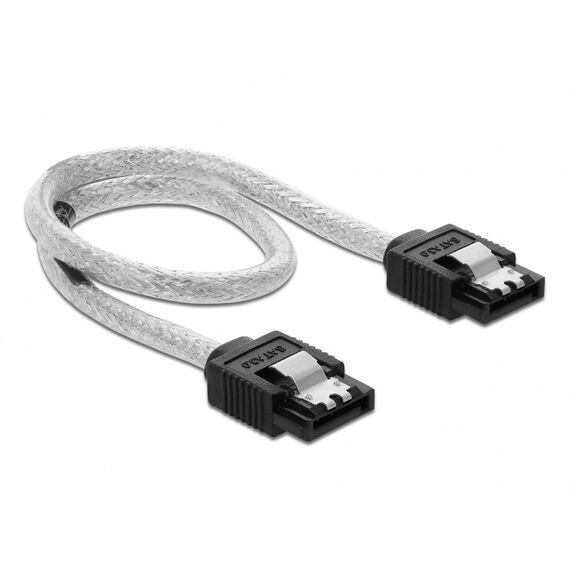 DeLOCK 85341 SATA-Kabel 0,3 m SATA 7-pin Schwarz, Transparent