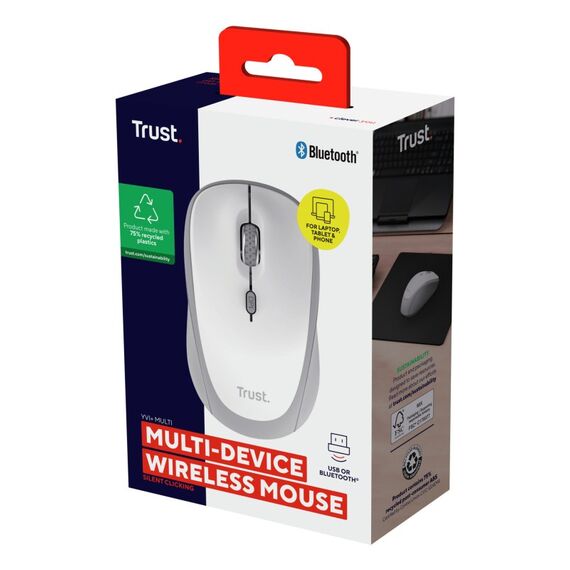 Trust Yvi+ Maus Universal Beidhändig RF Wireless + Bluetooth Optisch 1600 DPI, 5 image