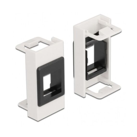 DeLOCK Easy 45 Modul Keystone Halterung 22,5 x 45 mm, weiß / schwarz, Farbe: Schwarz, Weiß