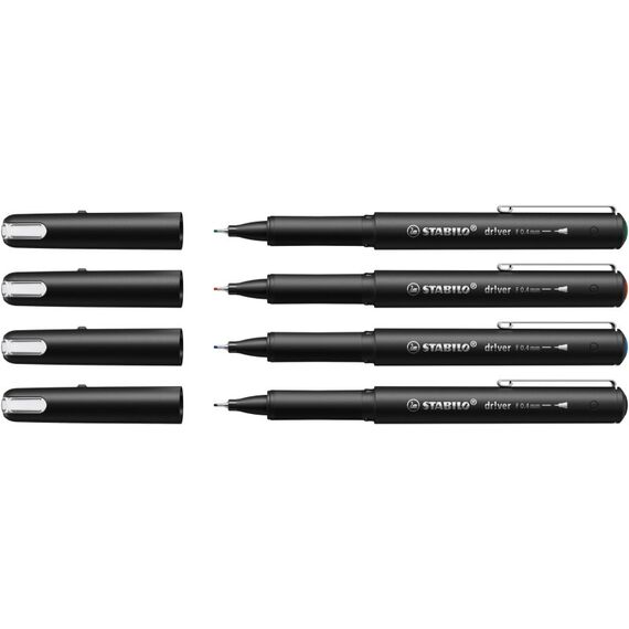 STABILO dr!ver Fineliner Fein Schwarz, Blau, Grün, Rot 4 Stück(e), 2 image