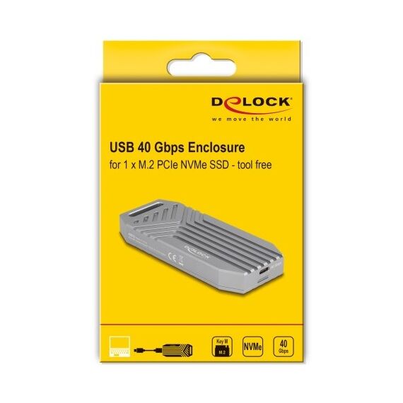 DeLOCK 42033 Speicherlaufwerksgehäuse SSD-Gehäuse Grau M.2, 4 image