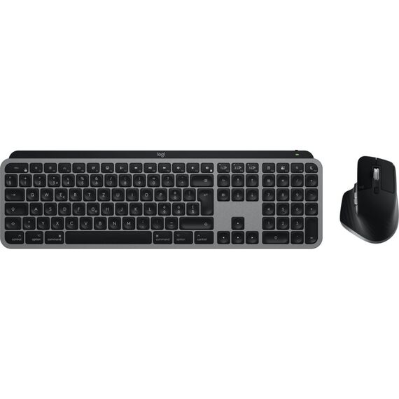 Logitech MX Keys S Combo for Mac Tastatur Maus enthalten Heimbüro RF Wireless + Bluetooth QWERTZ Schweiz Aluminium, Schwarz, 5 image