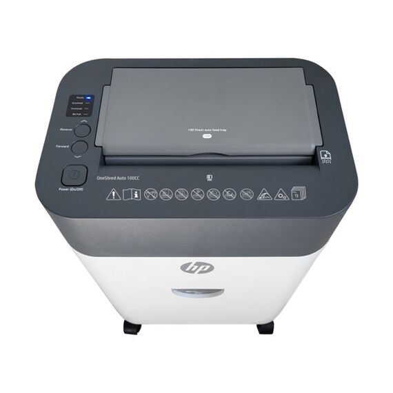 HP OneShred Auto 100CC Aktenvernichter Kreuzschreddern 68 dB 22 cm Weiß, 4 image