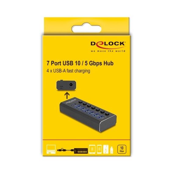 DeLOCK 64326 Schnittstellen-Hub USB 3.2 Gen 2 (3.1 Gen 2) Type-C 10000 Mbit/s Schwarz, 4 image