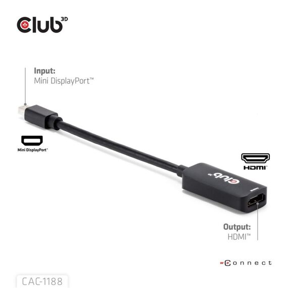CLUB3D Mini DisplayPort™ 1.4 to HDMI™ 8K60Hz M/F Adapter, 5 image