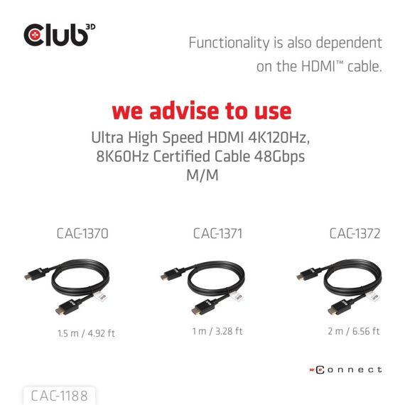 CLUB3D Mini DisplayPort™ 1.4 to HDMI™ 8K60Hz M/F Adapter, 6 image