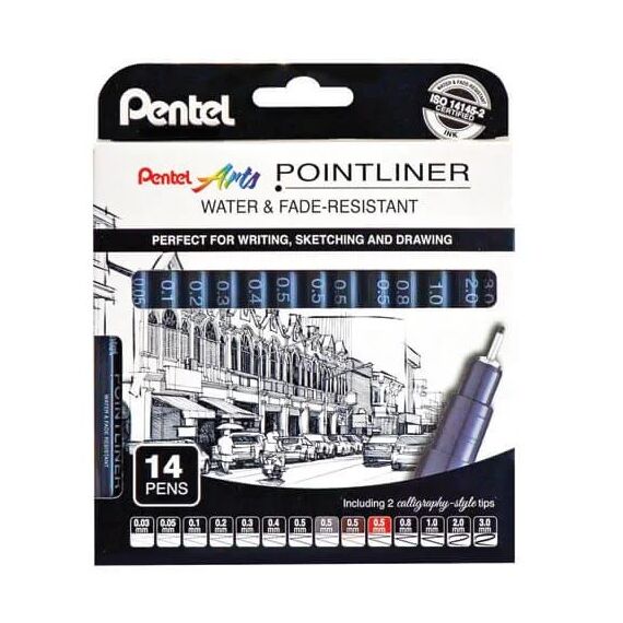 Pentel YS20P-14 Stifte-Set Schwarz, Weiß 14 Stück(e)