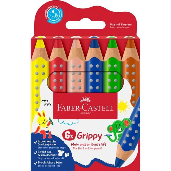 Faber-Castell 110630 Buntstift Blau, Grün, Orange, Pink, Rot, Gelb 6 Stück(e)