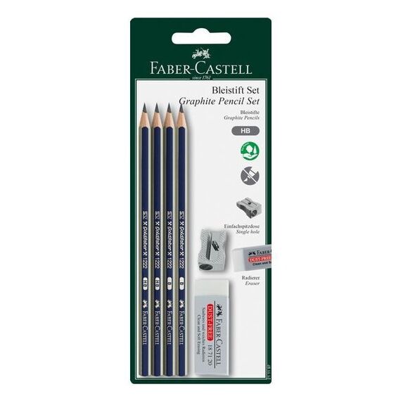 Faber-Castell Bleistift Goldfaber Set Kohlestift 4 Stück(e) Grau