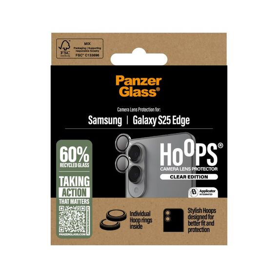 PanzerGlass ® Hoops® Kameraschutz Transparent Samsung S25 Edge, Farbe: Transparent, 3 image