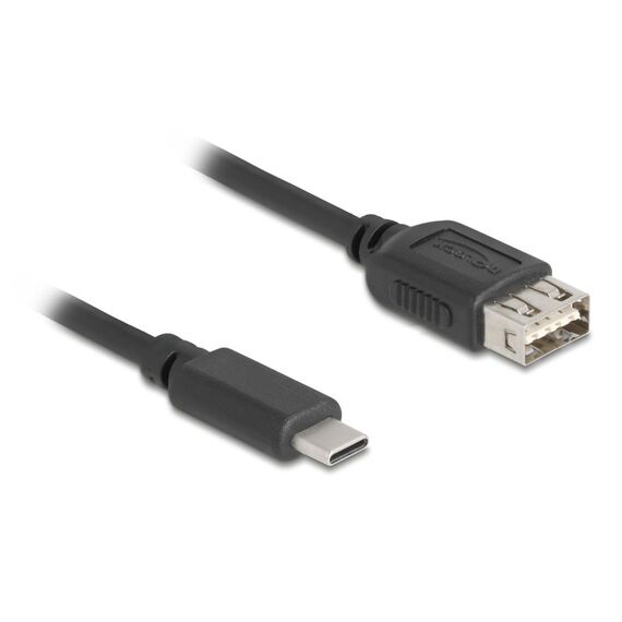 DeLOCK 81535 USB Kabel USB 2.0 0,5 m USB C USB A 0,48 Gbit/s Schwarz, Farbe: Schwarz, Länge: 0,5 m