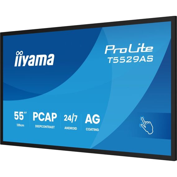 iiyama T5529AS-B1AG Signage-Display Kiosk-Design 138,7 cm (54.6") LED WLAN 450 cd/m² 4K Ultra HD Schwarz Touchscreen Eingebauter Prozessor Android 24/7, 6 image