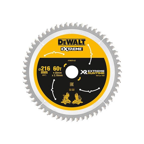 DeWALT Kreissägeblatt  216/30mm 60WZ/FZ