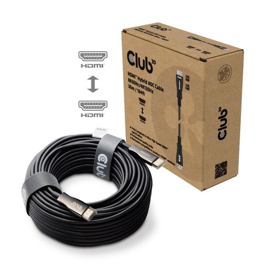 CLUB3D HDMI™ Hybrid AOC Cable 8K60Hz/4K120Hz 50m / 164.04ft, Farbe: Schwarz, Länge: 50 m, 5 image