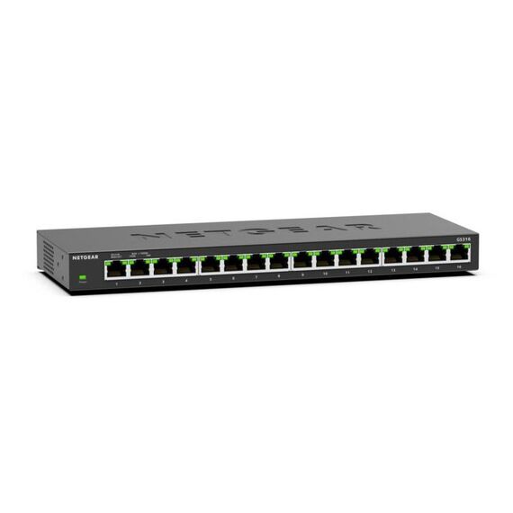 NETGEAR GS316 Unmanaged L2 Gigabit Ethernet (10/100/1000) Schwarz