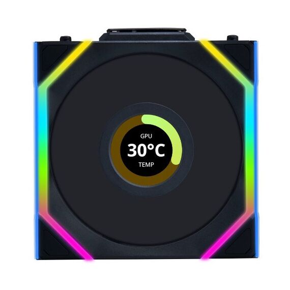 Lian Li UNI FAN SL Wireless LCD 120 Reverse Blade Computergehäuse Ventilator 12 cm Schwarz 3 Stück(e), Farbe: Schwarz, 2 image