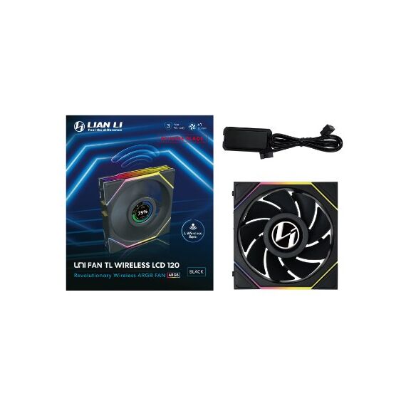 Lian Li Uni Fan TL120 LCD Reverse Blade Wireless Computergehäuse Ventilator 12 cm Schwarz 1 Stück(e), 3 image