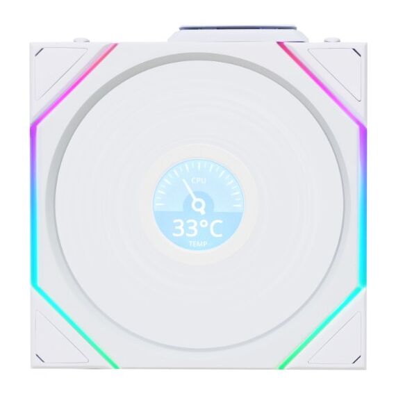 Lian Li Uni Fan TL120 LCD Reverse Blade Wireless Computergehäuse Ventilator 12 cm Weiß 1 Stück(e)