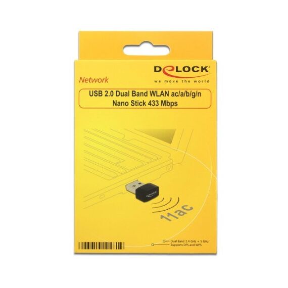 DeLOCK 12461 Netzwerkkarte WLAN 433 Mbit/s, 2 image