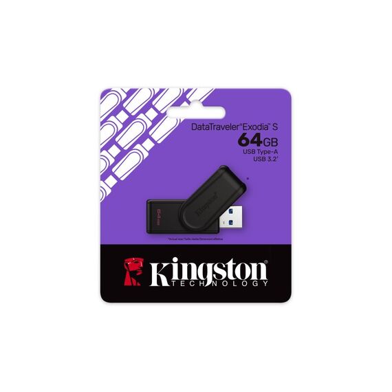Kingston Technology DataTraveler 64GB Portable USB 3.2 Gen 1 Exodia S (Schwarz/Schwarz), Kapazität: 64 GB, 2 image