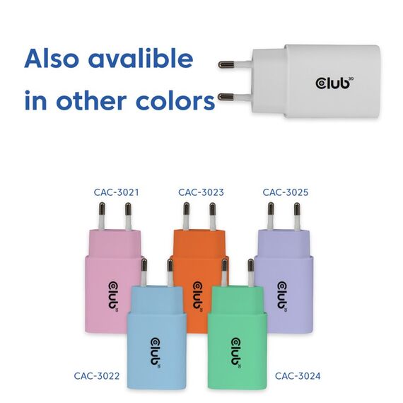 CLUB3D CAC-3020 Ladegerät für Mobilgeräte Smartphone, Universal Weiß AC Schnellladung Drinnen, Farbe: Weiß, 6 image