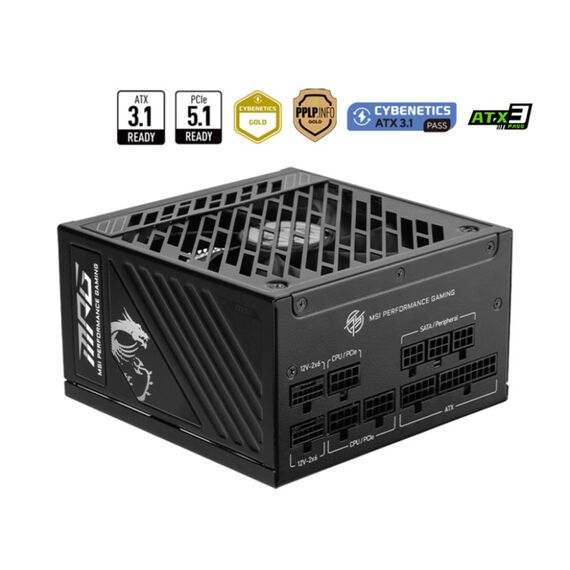 MSI MPG A1250GS PCIE5 Netzteil 1250 W 24-pin ATX ATX Schwarz