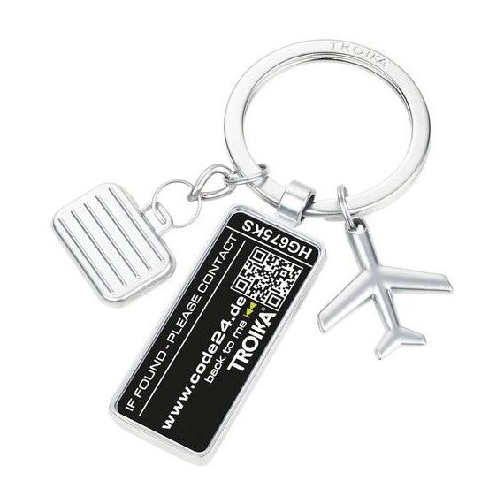 TROIKA CODE24 Schlüsselring Schwarz, Silber