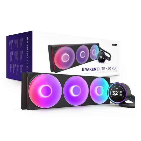 NZXT Kraken Elite 420 RGB Prozessor All-in-One-Flüssigkeitskühler 14 cm Schwarz 1 Stück(e), Farbe: Schwarz, 6 image