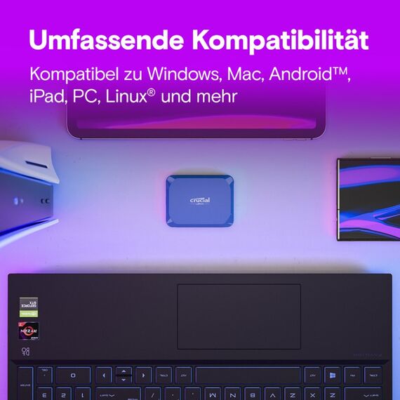 Crucial X10 2 TB USB Typ-C USB 3.2 Gen 2x2 Blau, 3 image