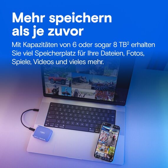 Crucial X10 2 TB USB Typ-C USB 3.2 Gen 2x2 Blau, 6 image