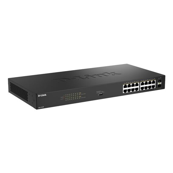 D-Link DGS-1018P Unmanaged Gigabit Ethernet (10/100/1000) Power over Ethernet (PoE) Schwarz, 2 image